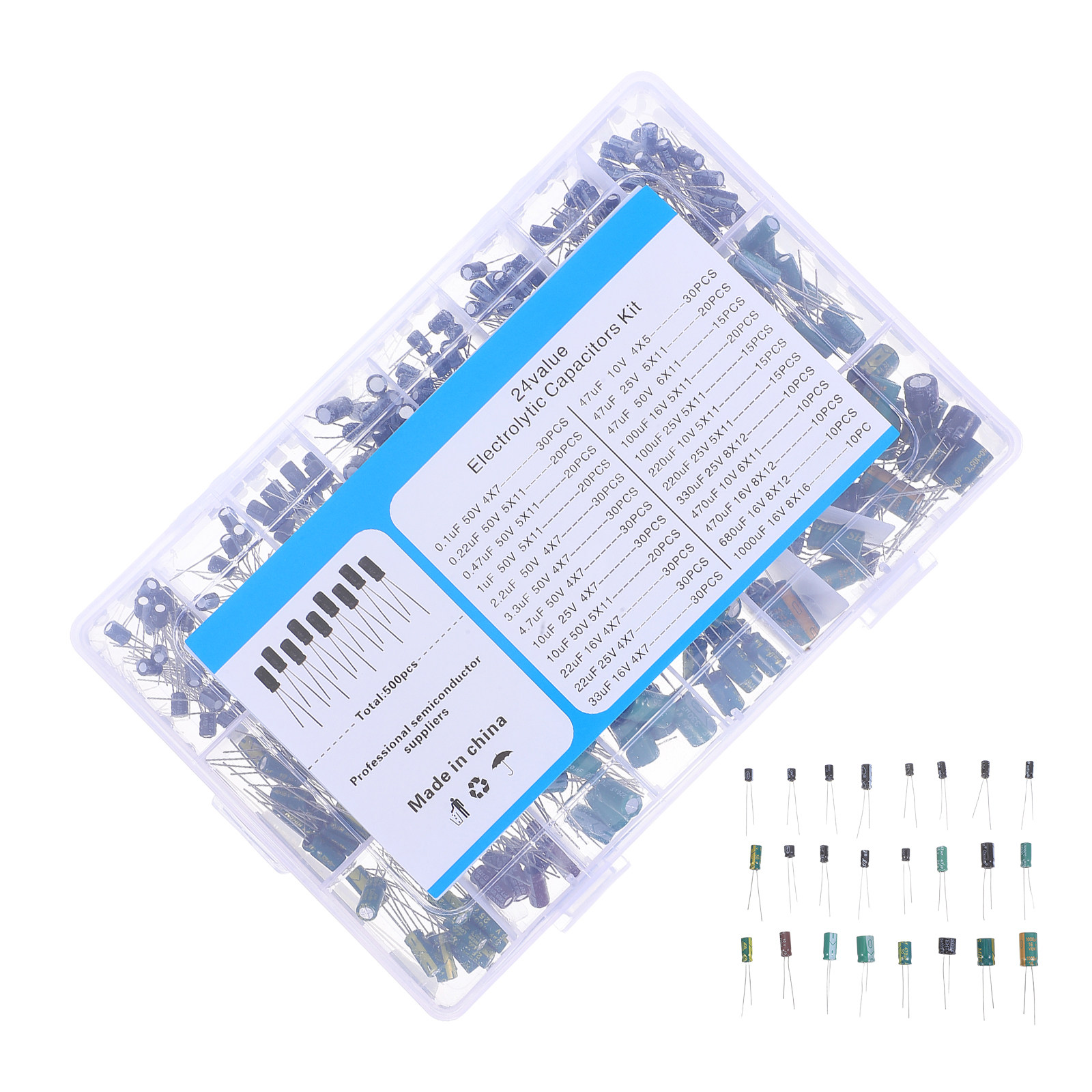 Electronics Repair In Usa - Набор из 500 алюминиевых электролитических конденсаторов